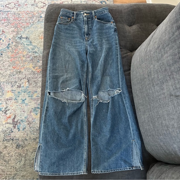 MOUSSY Wide Leg Distressed Jeans - Picture 4 of 8